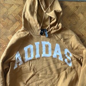 Adidas Mustard Hoodie with White Lettering